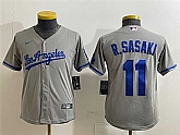 Youth Los Angeles Dodgers #11 Roki Sasaki Grey Cool Base Stitched Jerseys,baseball caps,new era cap wholesale,wholesale hats